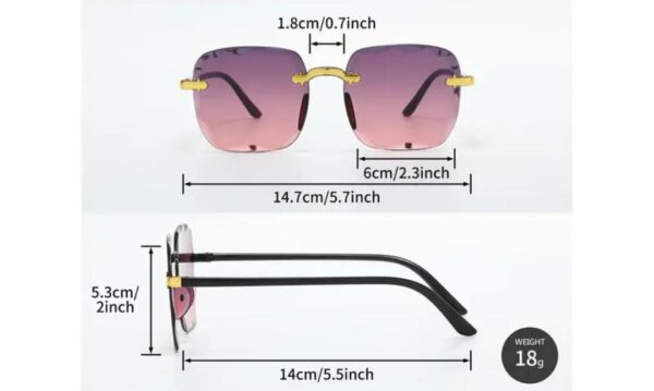 Square Frameless Ladies Sunglasses - Image 8